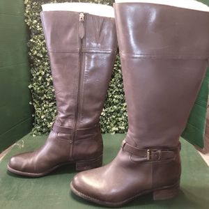 Franco Sarto Wide Calf Ox Brown L-Corda Leather Tall Boots